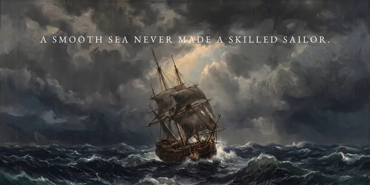 A Smooth Sea: A SMOOTH SEA NEVER MADE A SKILLED SAILOR.
