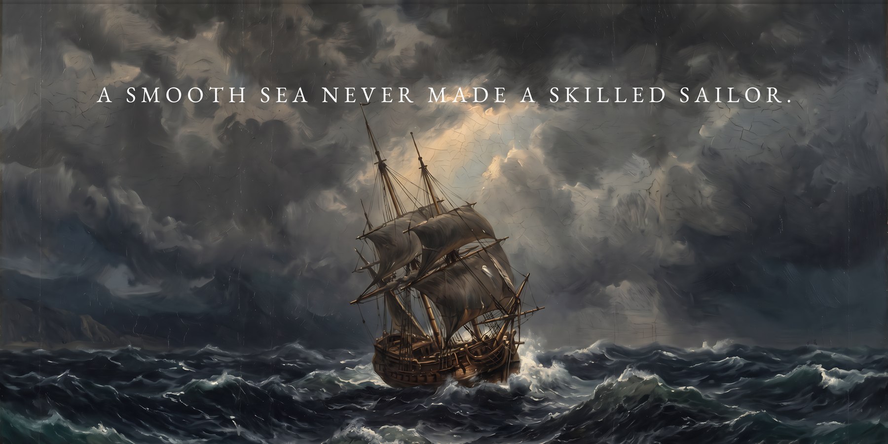 Motivational Wall Art: A Smooth Sea - A SMOOTH SEA NEVER MADE A SKILLED SAILOR.
