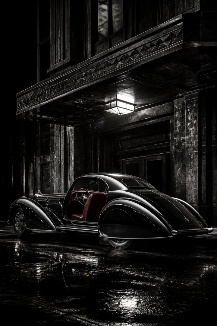 Art Deco Coupe Vintage Car Wall Art