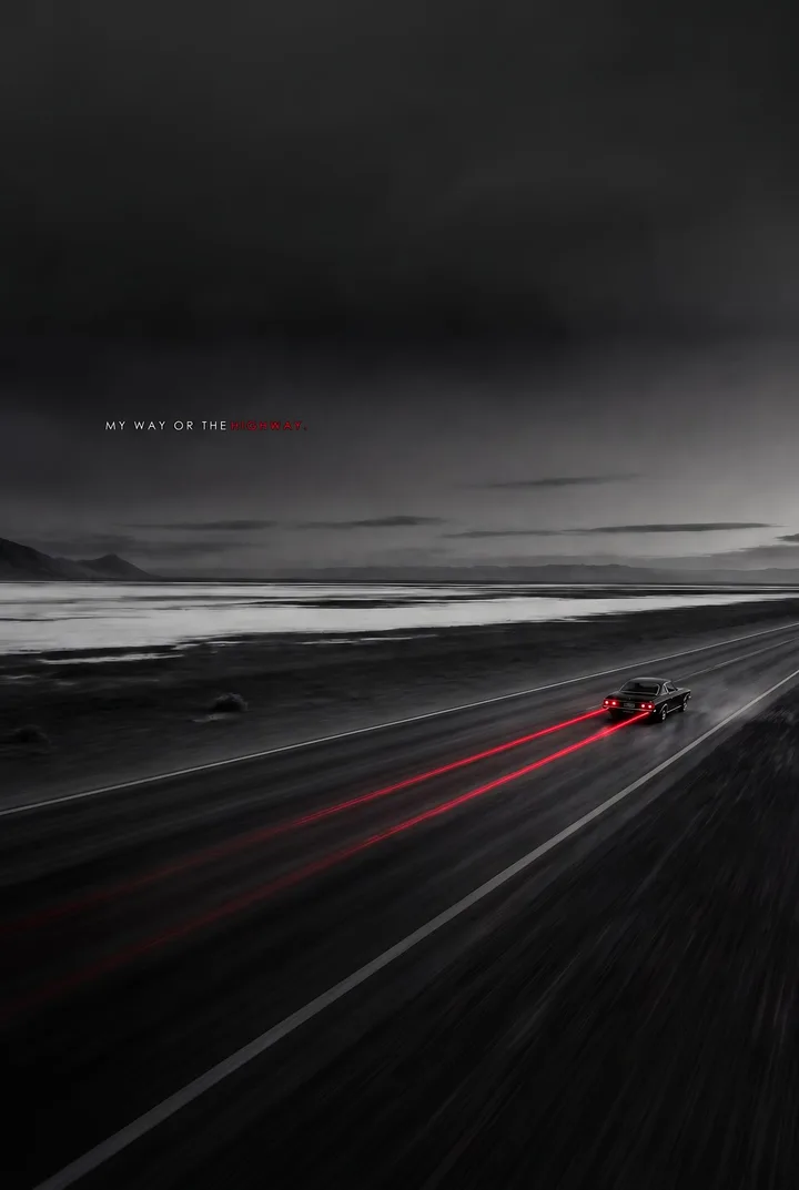 My Way or the Highway Car Wall Art