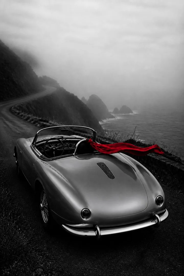 Coastal Roadster Vintage Car Wall Art