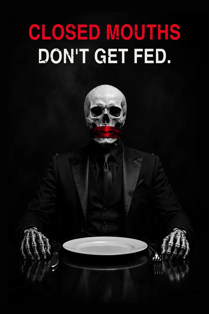 Closed Mouths: CLOSED MOUTHS DON'T GET FED.