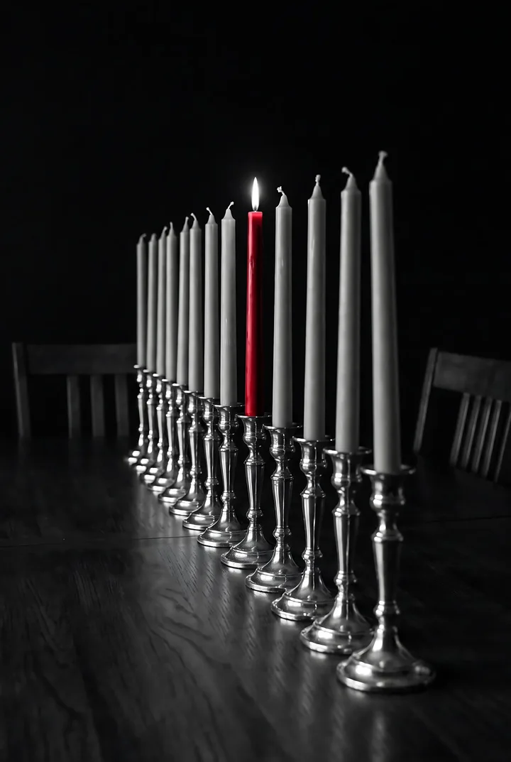 One Candle Lit Dining Room Wall Art