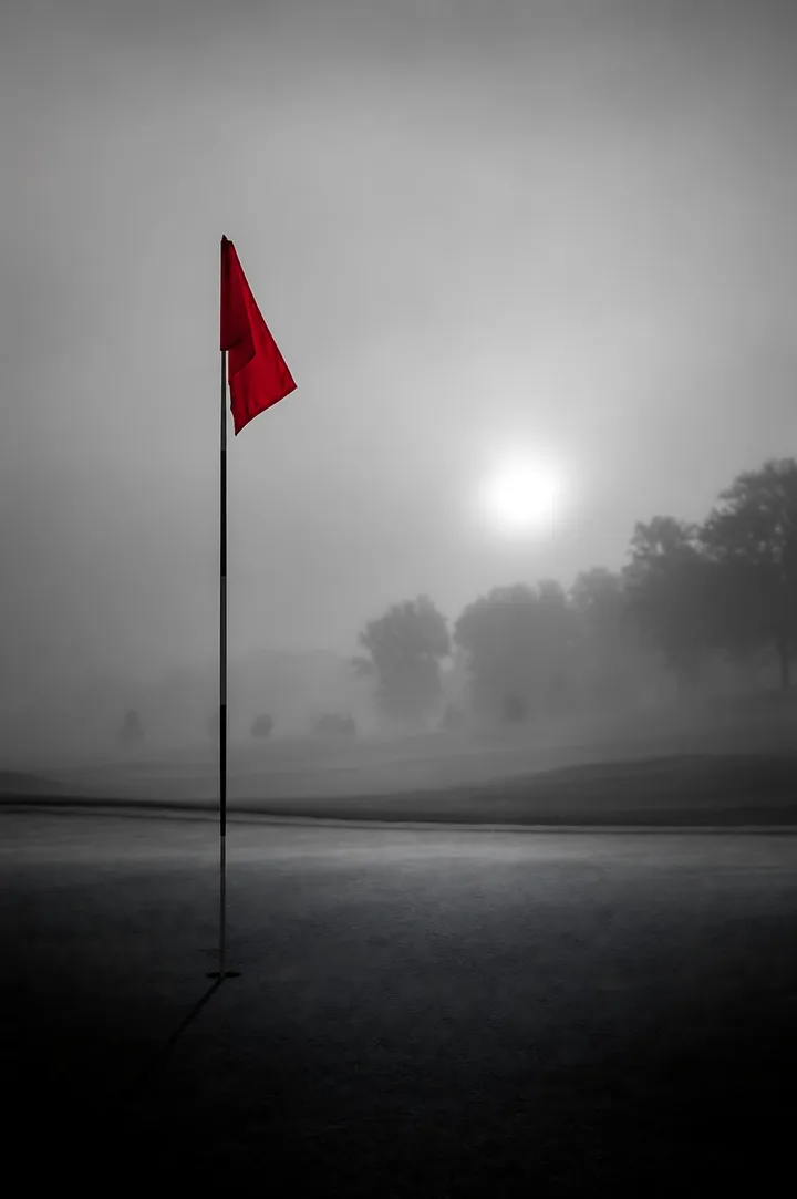 Flag on the Green: BEFORE ANYONE ELSE IS UP.