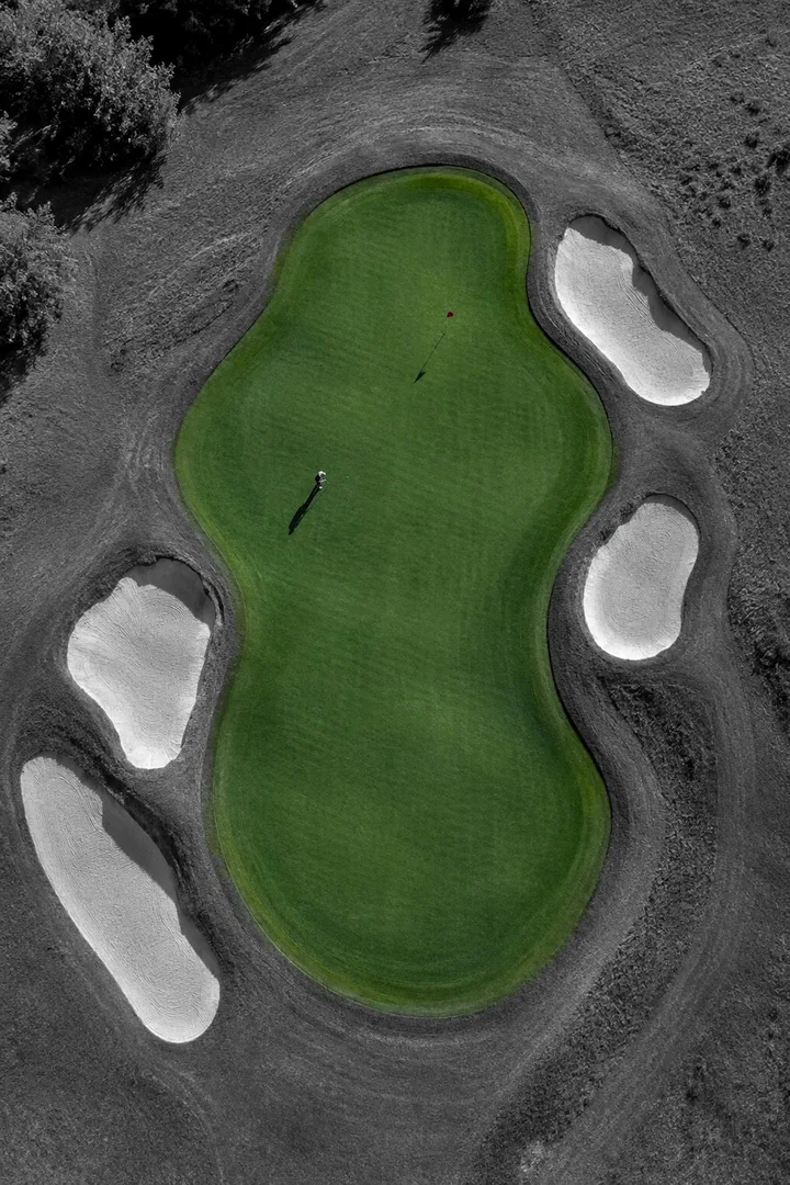 Aerial Solitude Golf Course Wall Art