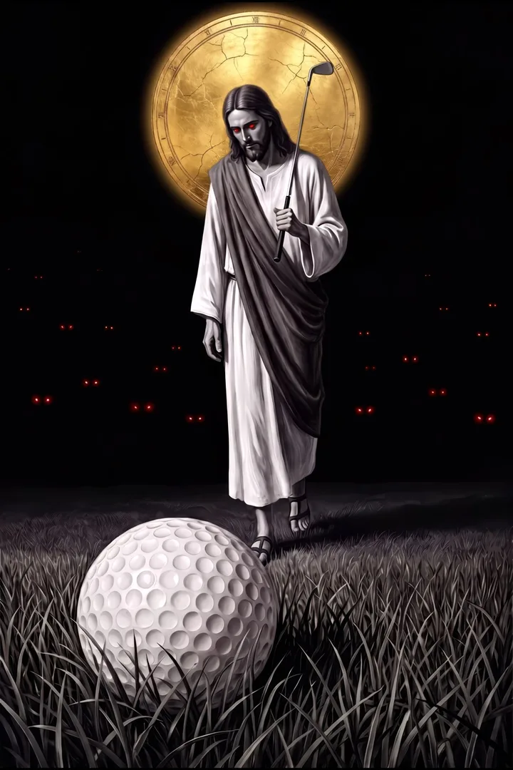 Watched Golf Wall Art shown as a 30″ x 40″ canvas in a living room