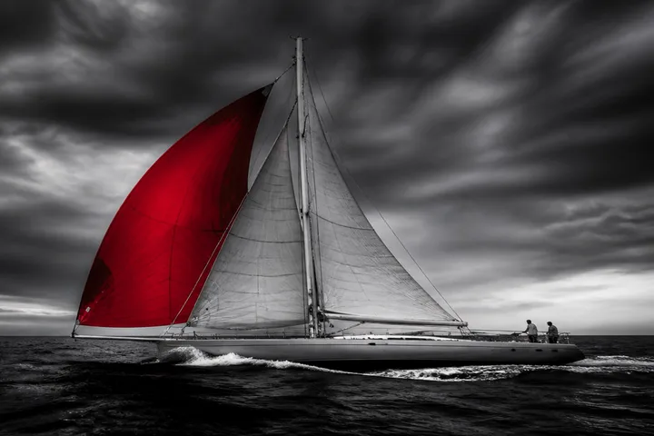 Red Sail Large Wall Art for Bedroom