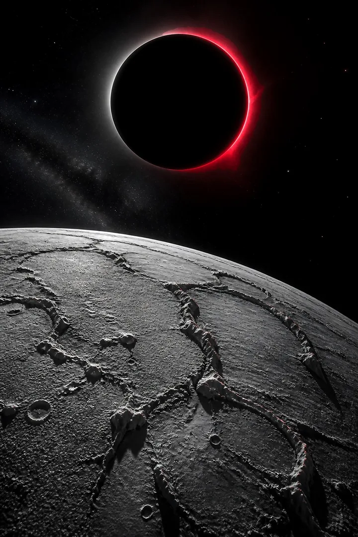 Red Eclipse Moon Wall Art