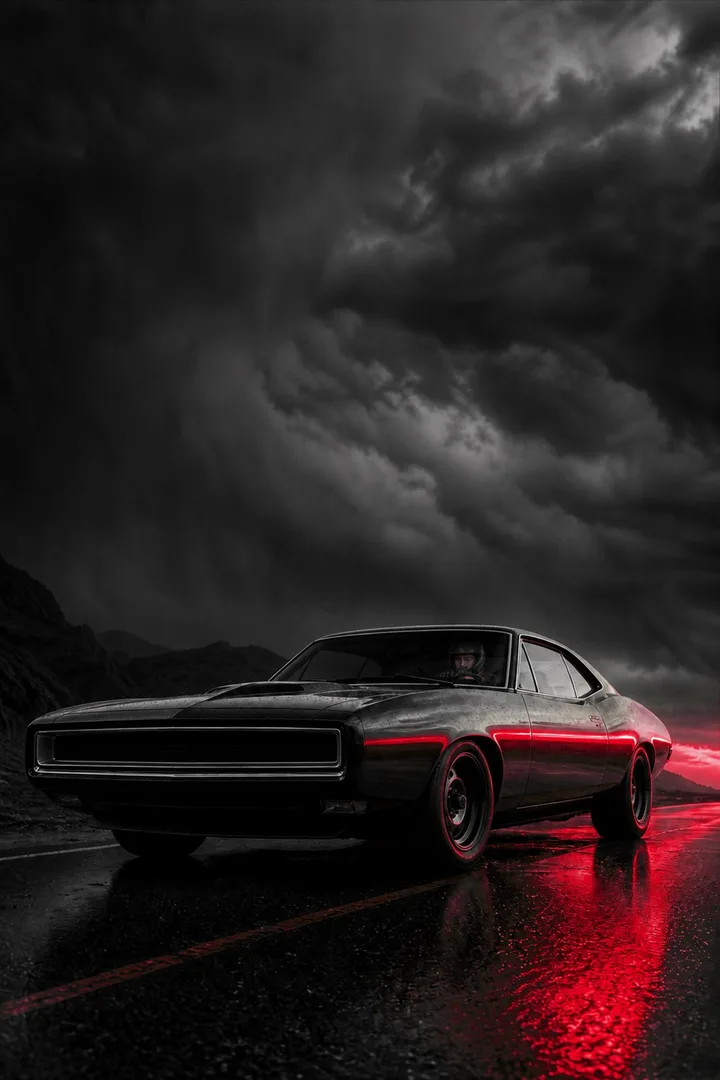 Desert Muscle Vintage Car Wall Art
