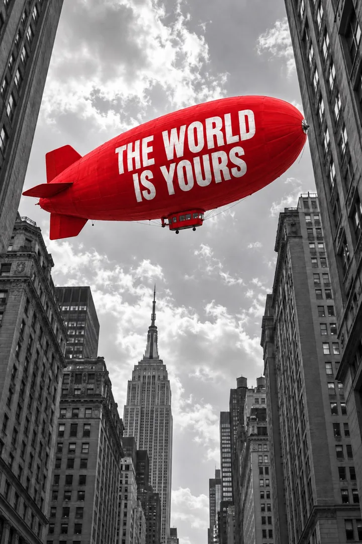 The World Is Yours Blimp Office Wall Art