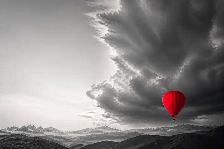Red Balloon Over the Bed Wall Art