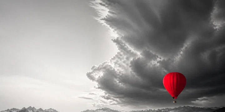 Red Balloon Over the Bed Wall Art