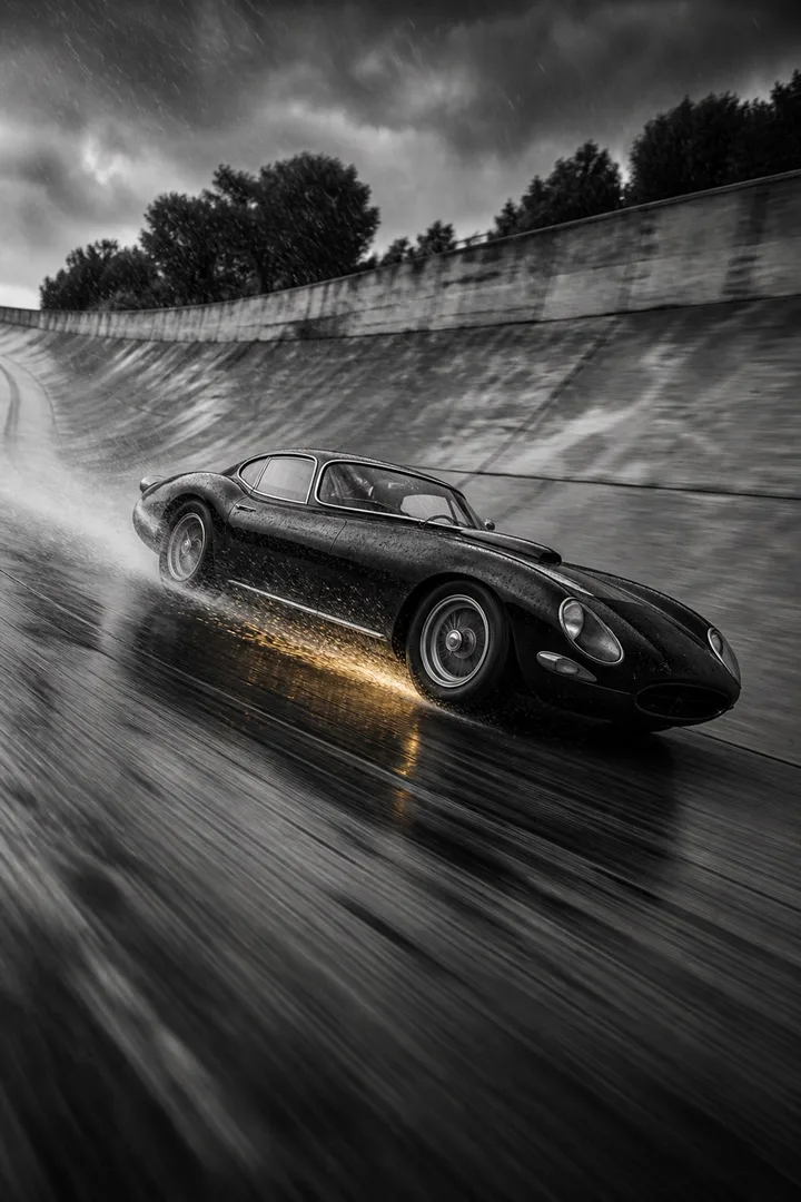 Banked in the Rain Racing Wall Art