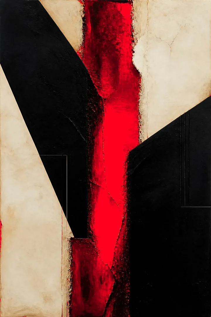 Controlled Fire Red and Black Wall Art