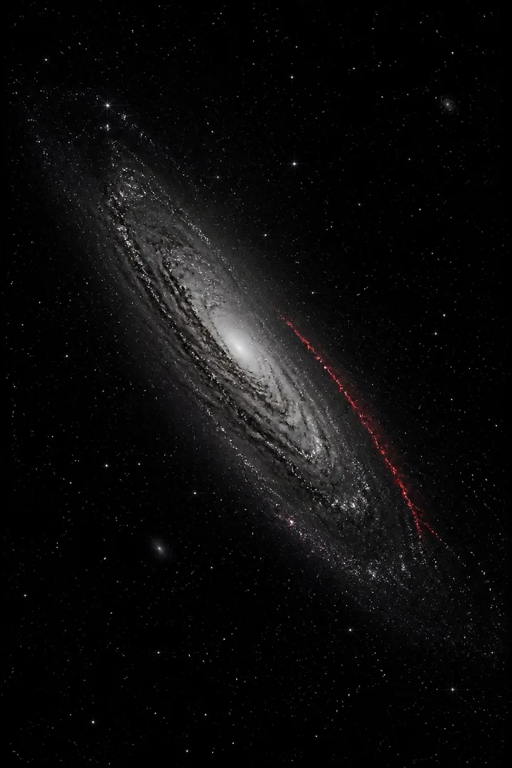 Crimson Orbit Space Wall Art