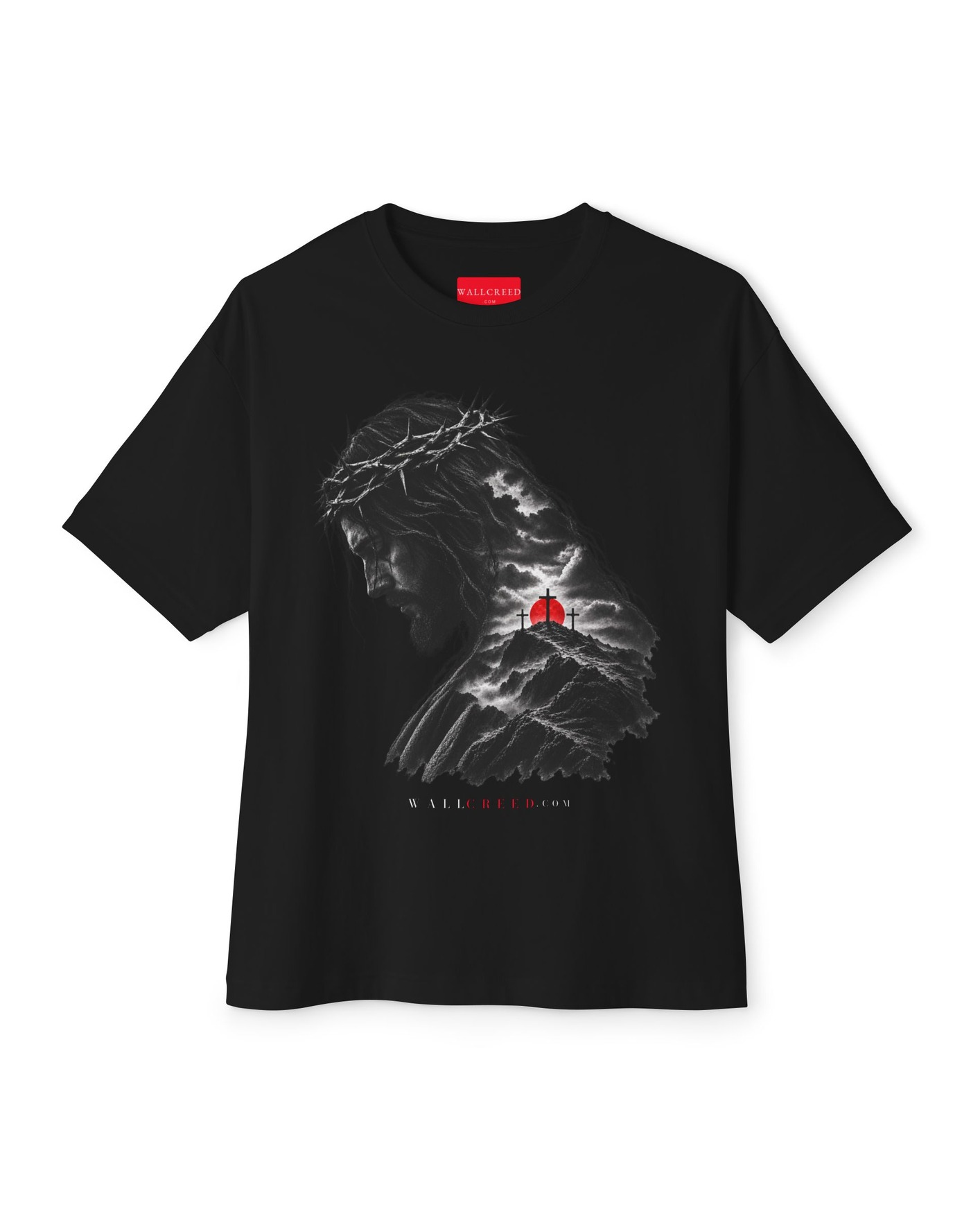 Three Crosses heavyweight tee - the same artwork