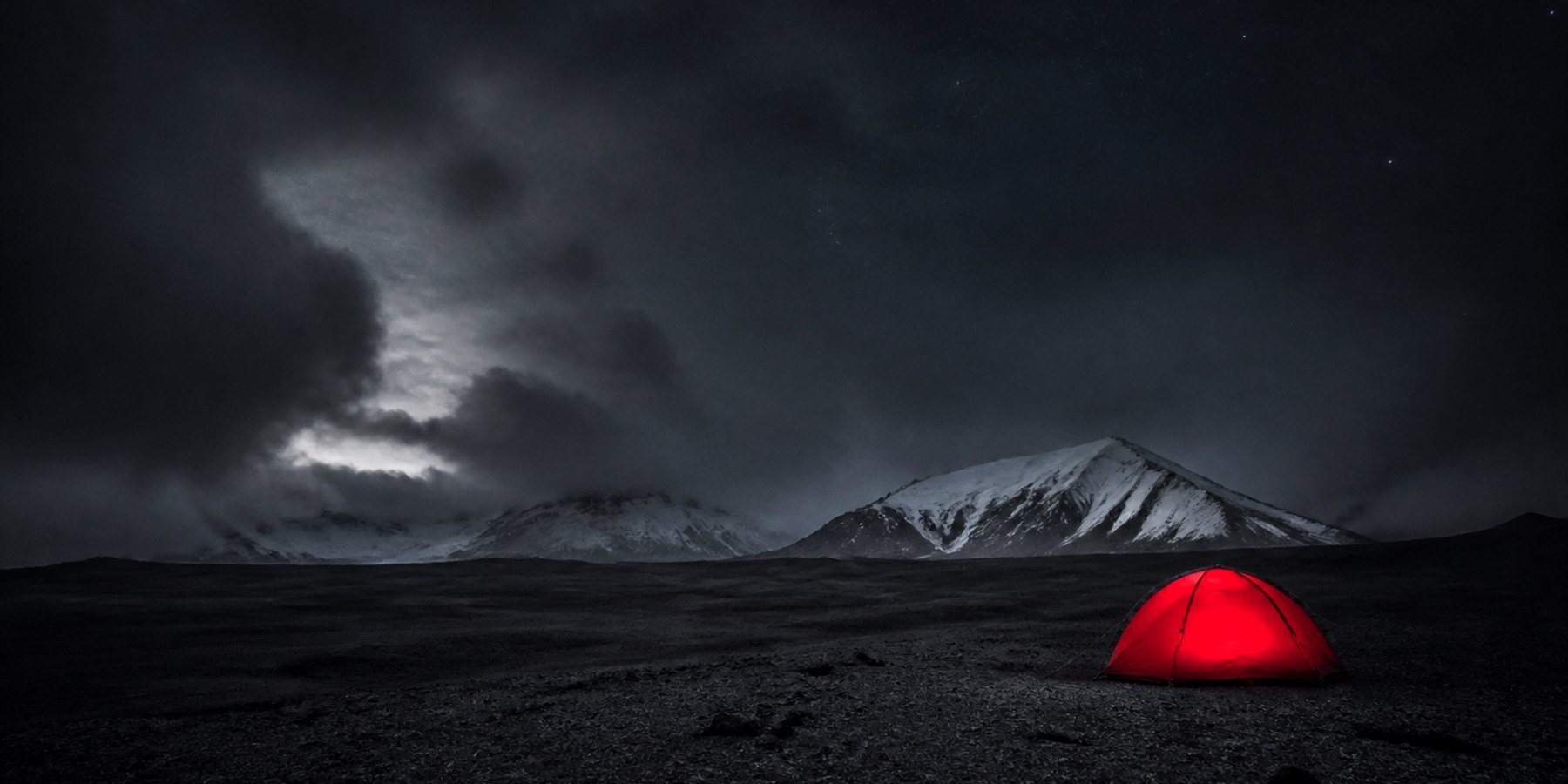 Wall Art Above Bed: Red Tent